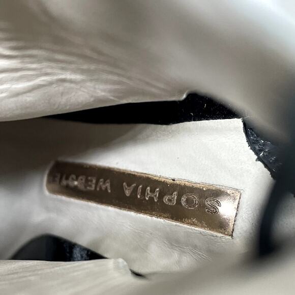 Sophia Webster Arty Party Paint Splatter Heel Tie Back Booties Size 7.5 - Picture 9 of 15